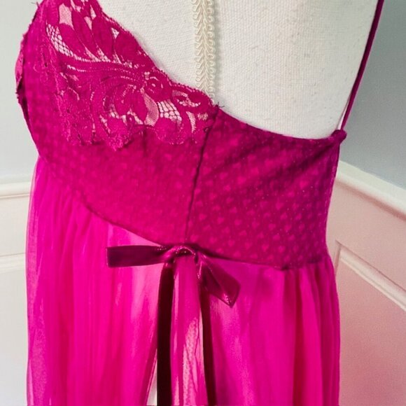 Lily of France Rosa Puleo-Szule 70's Sheer Chiffon Lingerie Slip Dress Medium - Picture 12 of 14